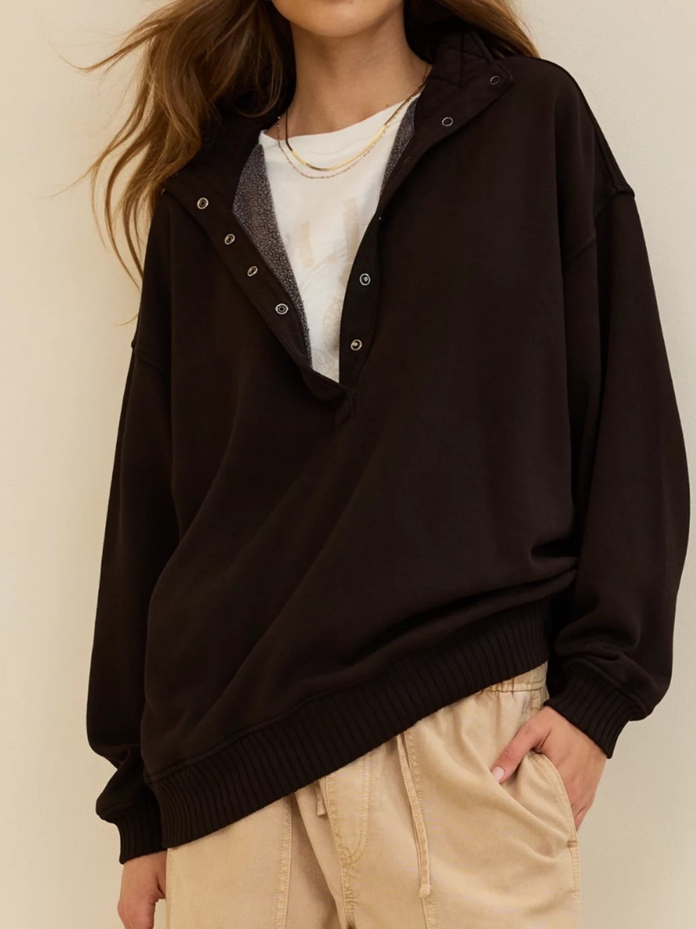 Aerie Oh Snap Sweatshirt Brown Size M